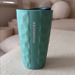 Starbucks Aqua Geometric Ceramic Tumbler